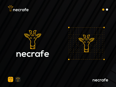 Necrafe animal logo brand brand identity branding brandmark clean creative design giraffe logo icon illustration logo logo design logomark logotype typography unique vector visual identity wordmark