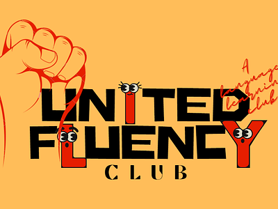 club logo background banner branding club colorful logo design entertainment logo funky logo graphic design illustration leanguage learning club logo simple logo united unity
