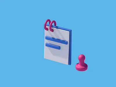 Stamp icon animation 3d daily practice graphic design motion graphics