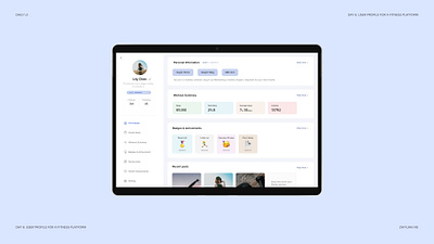 Daily UI #006: User Profile app daily ui fitness ui visual design