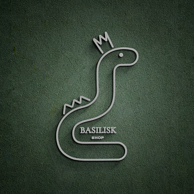A cute logo in doodle style for the internet shop basilisk basilisk logo branding dragon logo logo logo art logo design logo for shop logo illustration logotype shop logo snake snake logo