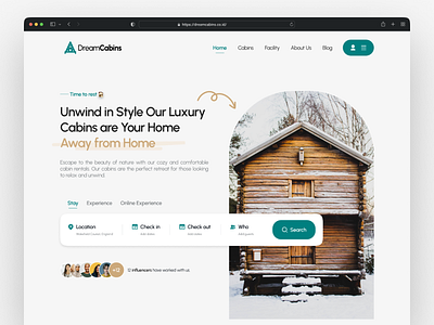 #Exploration - DreamCabin's - Landing Page 🏚 airbnb cabins dreamcabins figma landing page landing page cabins scroll animation landing page travel travel landing page ui web animations web design web design cabins web design travel