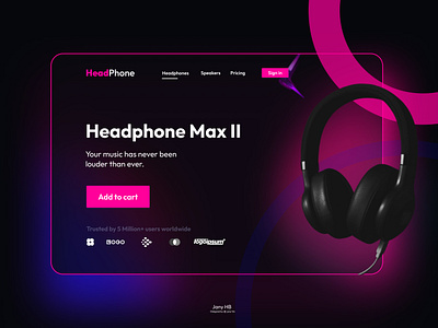 Headphone Product Webpage 3d design e commerce graphic design landing page music music shop product product design ui website