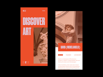 Discover Art Concept art artmuseum clean color concept art david druk font gallery history responsive ui ux