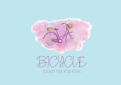 WATERRCOLOR BICYCLE LOGO design logo logo design logo maker minimal logo watercolor watercolor logo