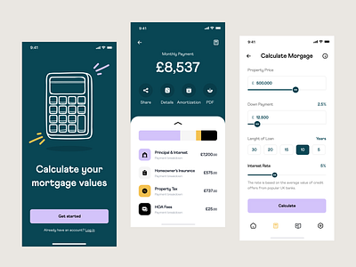 Homefind - A smarter way to manage your UK mortgage mobile app ui