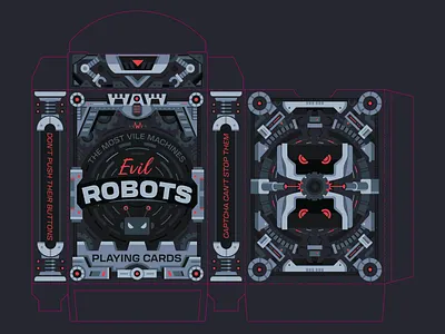 Don't push their buttons android bot collector color deck evil fun game illustration magic mechanical playingcard robot steampunk tech vector