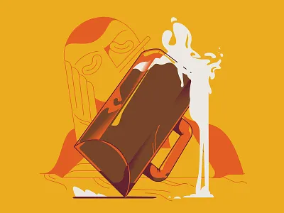 5 O'Clock beer drink happy hour illustration stein vector