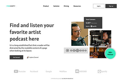 Podcast Website Hero Page branding design graphic design ui ux