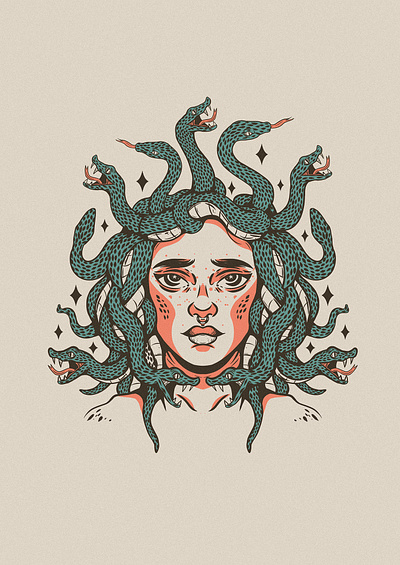 Medusa design digital art graphic design ill illustration medusa snakes