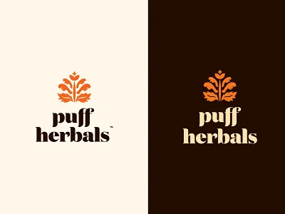 Puff Herbals–Vertical Logos brand identity branding design graphic design logo print typography vector