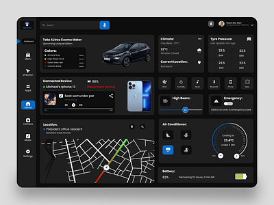 Car dashboard Saas ui | Dark theme car dashboard client dark theme dashboard dashboard design figma ui uxui website