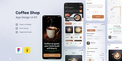 Coffee Shop App Design app design app design mockups app mockups app screens branding coffee app coffee shop coffee shop app coffee shop app design coffee shop app mockups design designer figma resturant app ui ui designer user experience user friendly user interface ux