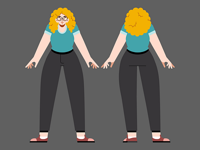 Analu's Character🙋‍♀️ animation character flat girl illustrator motion graphics turnaround vector