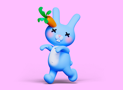 Character rabbit 3d art blender blender 3d bunny cartoon character design illustration 3d modeling rabbit