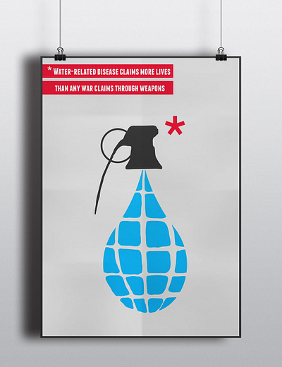 Water Grenade awareness design graphic design illustration poster typography