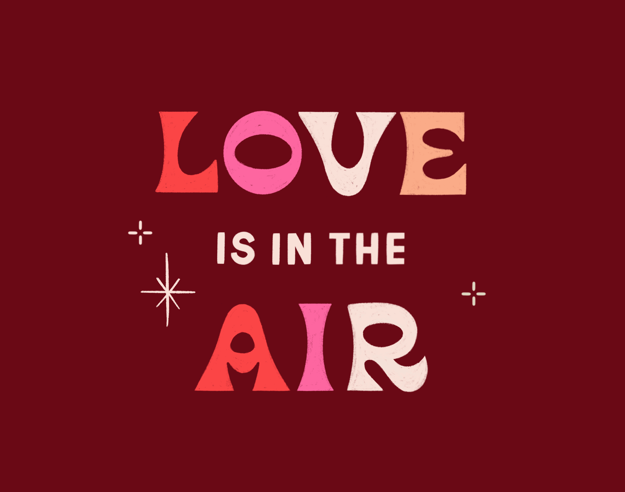 Love is in the Air animation colorful galentines groovy lettering hand lettering lettering love script lettering valentines day