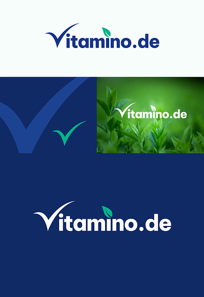 Vitamino.de best shot brand identity design branding design flat health logo leaf logo logo logo mark logodesign minimal nature logo v logo vector