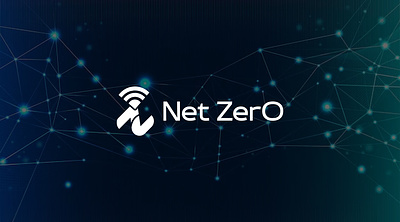 Net Zero Logo, network service provided company logo brand identity branding connection data design ecommerce graphic design internet logo network portal security signal tech technology transient typography vector wifi