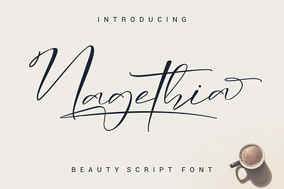 Nagethia Beauty Script Font brand branding clean font design font graphic design handwritten invitation font logo nagethia beauty script font script wedding font