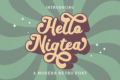 Hello Nigtea Font branding design font graphic design handwritten hello nigtea retro font retro vintage