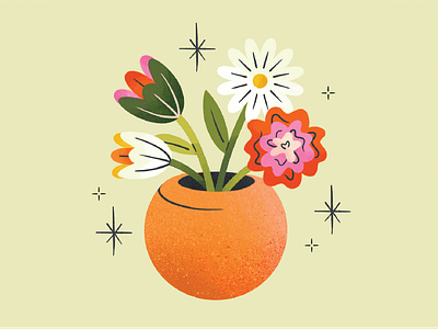 Spring Flowers 2d illustration colorful daisies flat illustration floral flower illustration flowers illustration plant illustration plants spring springtime tulips