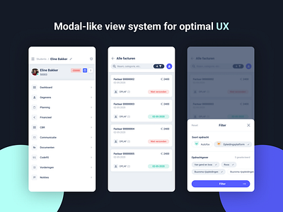 OPLAF design system - Perfect for phones app dashboard design design system export filter modal oplaf search