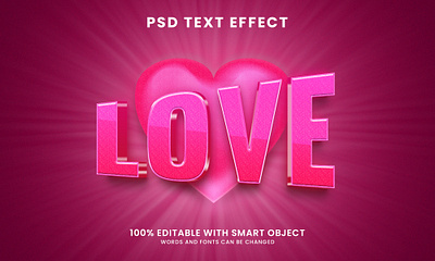 Love 3D Text Effect Design graphic design template
