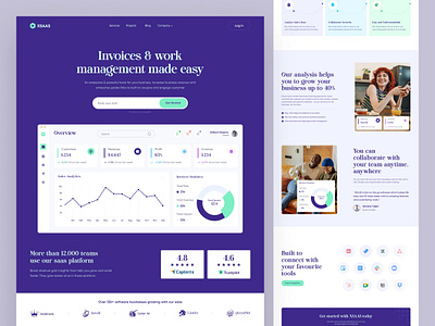 XSAAS-Invoice software website design finance invoice landing page landing page minimal saas ui saas website saas website design web design website design