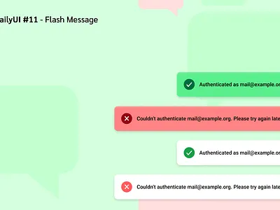 DailyUI Challenge #11 - Flash Message dailyui design figma notification ui uiux vector