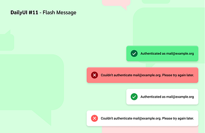 DailyUI Challenge #11 - Flash Message dailyui design figma notification ui uiux vector