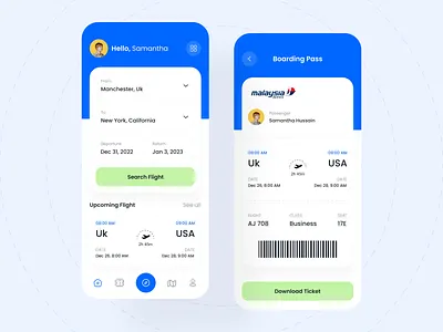Flight Booking App aiplane airline app application booking booking app clean flight flight booking app interface ios minimal mobile app plane product schedule tickets tickets app travel uishark