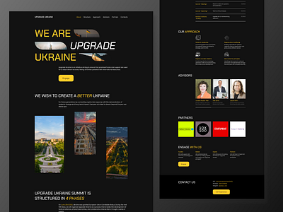 Upgrade Ukraine - Landing Page app dark design info infopage landing minimal onepage page ui ux web