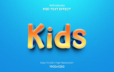 Kids 3d Text Effect Design text effect