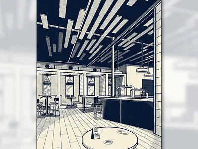Mt Ascension Brewing bar brewery building halftone illustration interior mt ascension brewing screen print