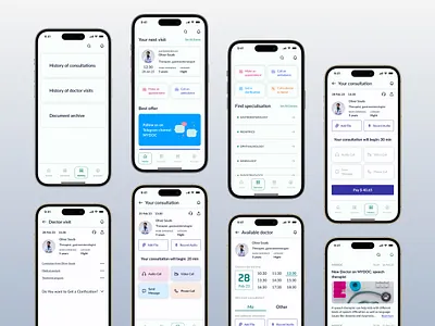 MVP Online Clinic Application app application appointment design medical service mobile online clinic online service ui ui design ux ux design web