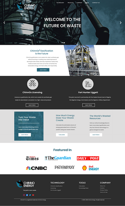 Chinno Energy Landing Page WireFrame