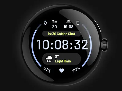 React: Wear OS watch face amoled watch faces amoledwatchfaces android android wear app design fossil illustration logo ui