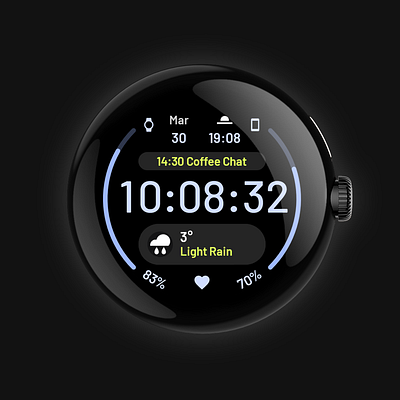 React: Wear OS watch face amoled watch faces amoledwatchfaces android android wear app design fossil illustration logo ui