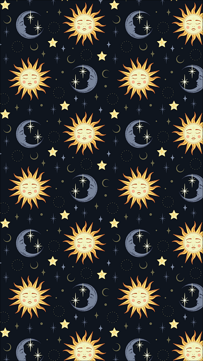 Sun and Moon pattern design seamless pattern sun and moon