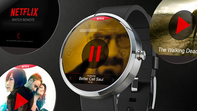 Netflix Remote - Watch App for Moto 360 app moto360 netflix ui ux watch