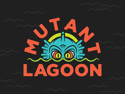 Mutant Lagoon - Creature Badge animation apparel badge black lagoon branding character creature design drawing hotel illustration logo monster mutant lagoon retro studio swamp vintage water