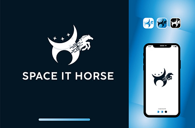 Space IT Horse branding design graphic design illustration illustrator logo design logo logo design ui ux vector