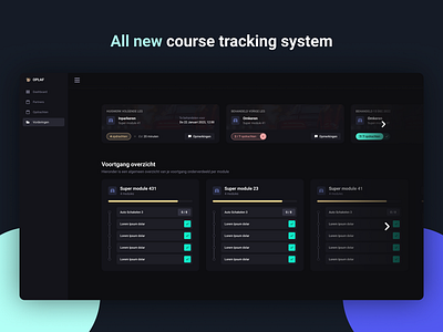 OPLAF - Student course tracking system answer app course dashboard design system list progression slider video