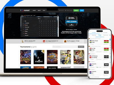 Toornament Website & Mobile App app esport eswc tool tournament ui ux videogame webdesign