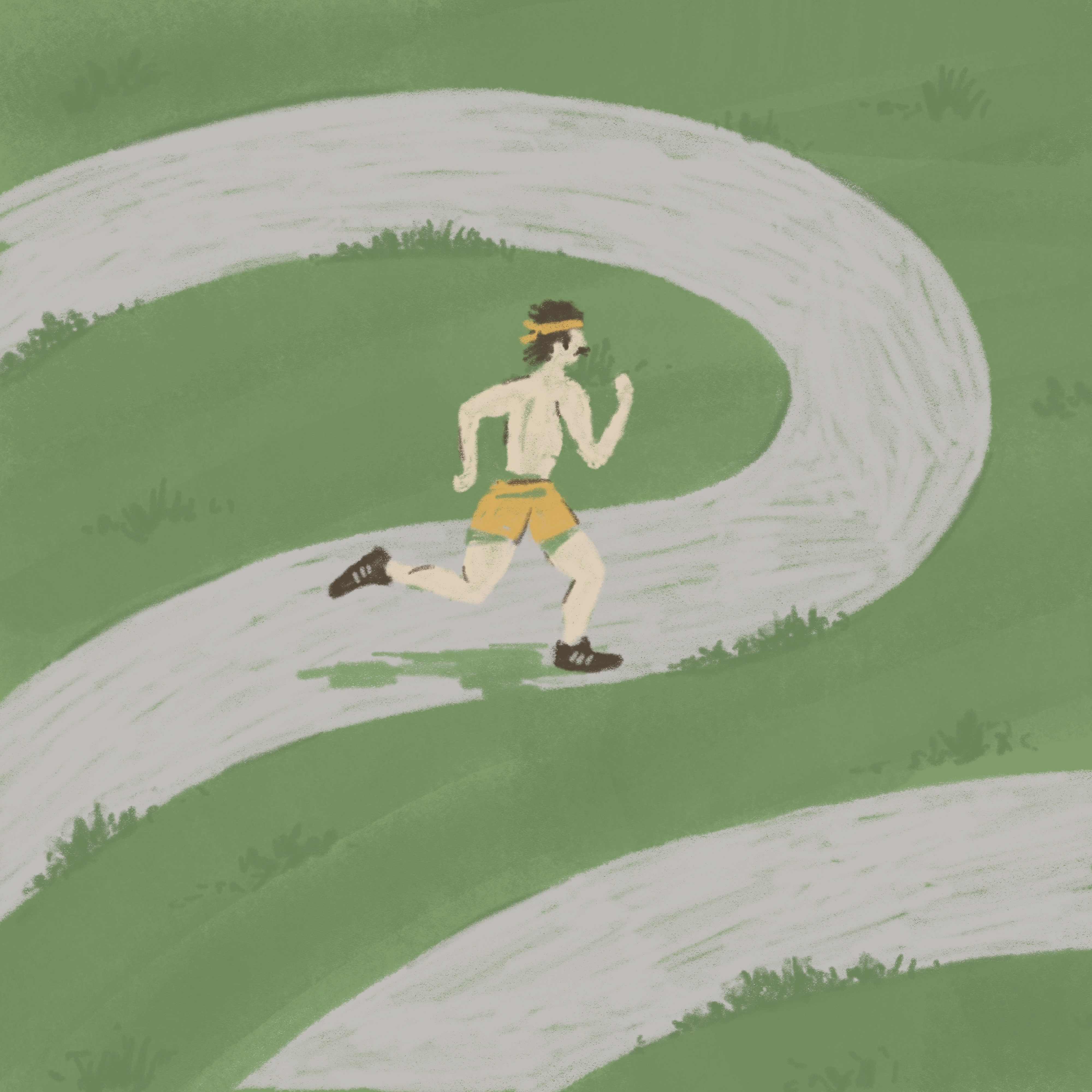 Run Joe, Run! design drawing illustration joe horacek little mountain print shoppe procreate run runner running sketch