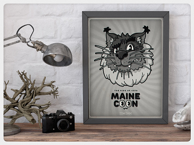 Poster «Maine Coon» axioma cartoon character design dicdoc dicdocart graphic design illustration retro retro character retroart