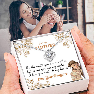Necklace to my Mom Gift from Daughter, Message Card, Mothers Day giftcard graphic design messagecard messagecarddesign messagecards mothersday mothersgift shineon shineonmessagecard