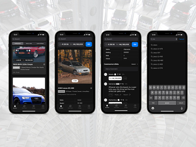 Automobile Auctioning Platform auction automobile business cars commerce design mobile ui ux