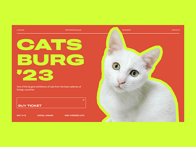 Exhibition of Cats Home page UI design concept 2023 cat design exhibition figma illustration photoshop typography ui ux vector